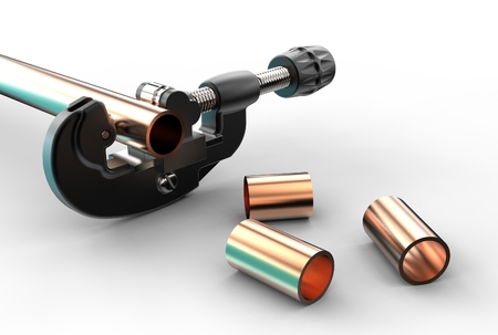 3d illustration of pipe cutterの写真素材