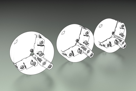 3d illustration of lathe chuks