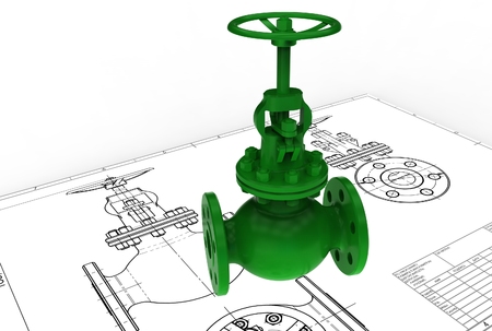 3d illustration of gas valveの写真素材