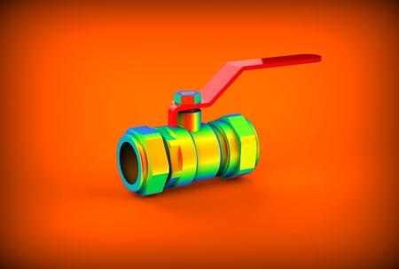 3d illustration of ball valveの写真素材