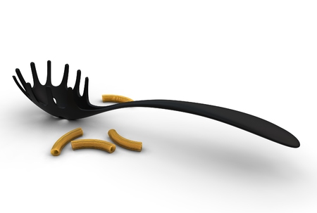 3d illustration of pasta scoopの写真素材