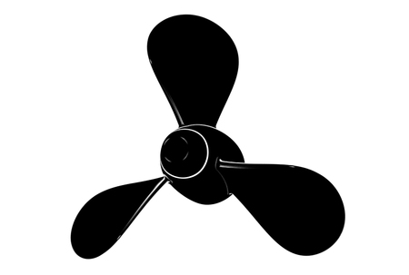 3d illustration of propeller isolated on whiteの写真素材