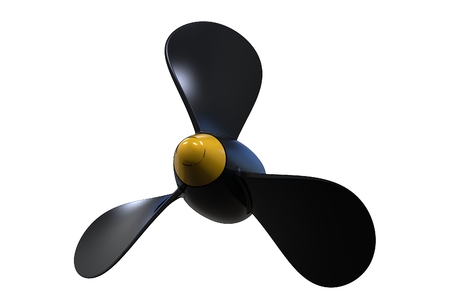 3d illustration of propeller isolated on whiteの写真素材