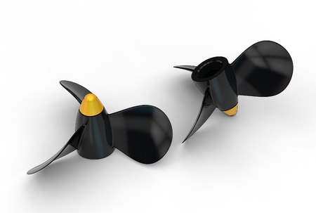 3d illustration of propeller isolated on whiteの写真素材