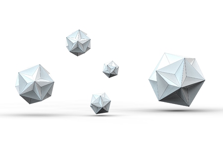 3d illustration of great dodecahedron isolated on white