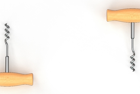 3d illustration of corkscrew isolated on white backgroundの写真素材