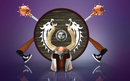 3d illustration of medieval viking armor isolated