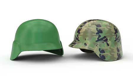3d illustration of military helmet isolated on different backgroundの写真素材