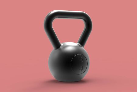 3d illustration of kettlebell isolatedの写真素材
