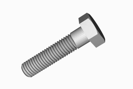 3d illustration of hex bolt isolted