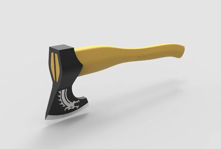 3d illustration of medieval viking ax isolatedの写真素材
