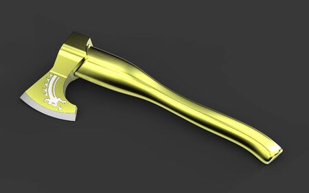 3d illustration of medieval viking ax isolated