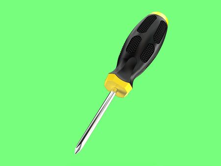 3d illustration of screwdriver isolatedの写真素材
