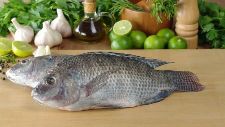 Raw fish called tilapia