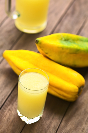 Freshly prepared juice out of the Ecuadorian Babaco fruit の写真素材