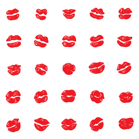Print of lips. Seamless texture. Vector illustration.のイラスト素材