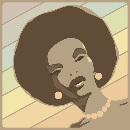 Black disco lady vamp. Vector illustration.のイラスト素材