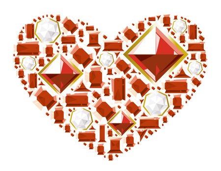 Heart of gems and gold. Vector illustration.のイラスト素材