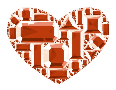 Heart of ruby. Vector illustration.のイラスト素材
