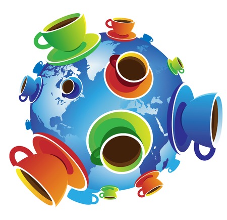 Coffee World concept. Vector illustration.のイラスト素材