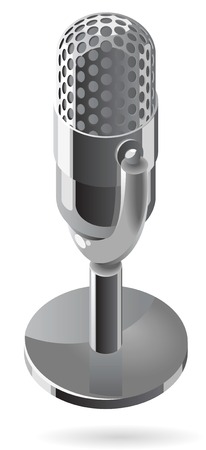 Old-fashioned metallic microphone. のイラスト素材