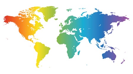 Multicolored high quality vector map of the World.のイラスト素材