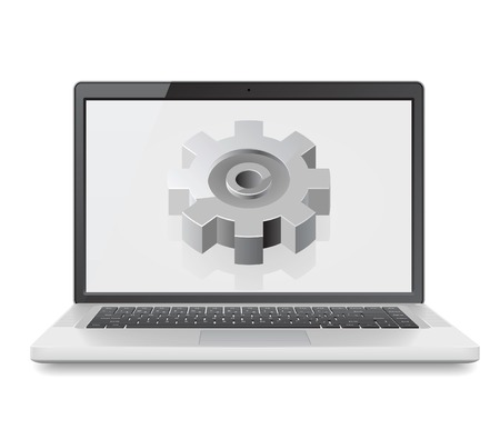 Laptop and gear. のイラスト素材