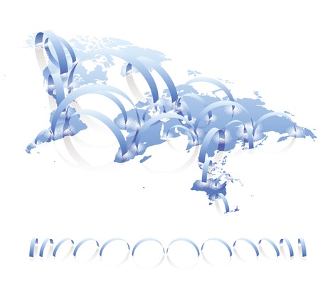 World map connections concept.  illustration.のイラスト素材