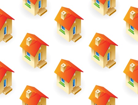 Houses on white background.  illustration.のイラスト素材