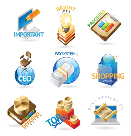 Business icons. Heading concepts for document, article or website. Vector illustration.のイラスト素材