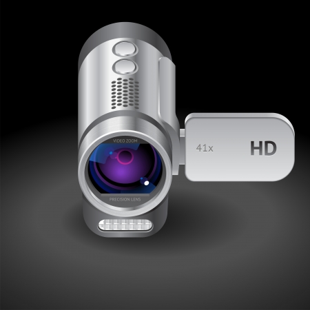 Icon for camcorder. Dark background.のイラスト素材