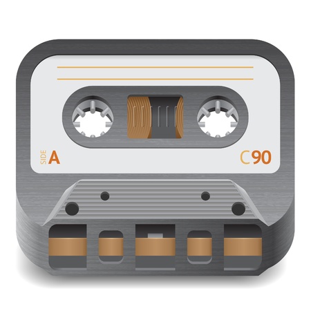 Icon for audio cassette. White background.のイラスト素材