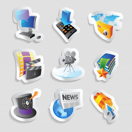 Icons for media and entertainment. Vector illustration.のイラスト素材