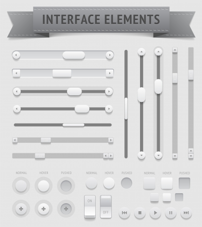 User interface elements  , file contains objects with transparency  shadows etc   のイラスト素材