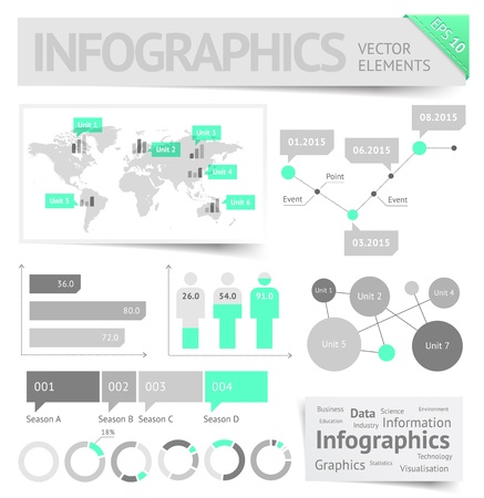 Illustration pour Infographic design elements. Vector saved as EPS-10, file contains objects with transparency (shadows etc.)  - image libre de droit