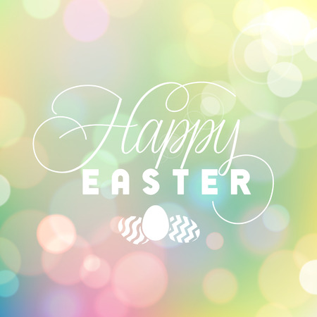 Easter colorful bokeh background of green and blue colors. のイラスト素材