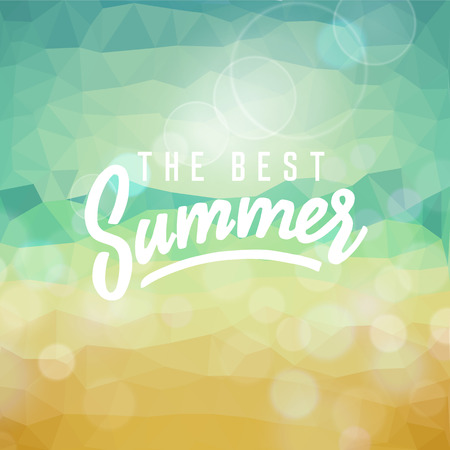 The best summer. Poster on tropical beach background. のイラスト素材