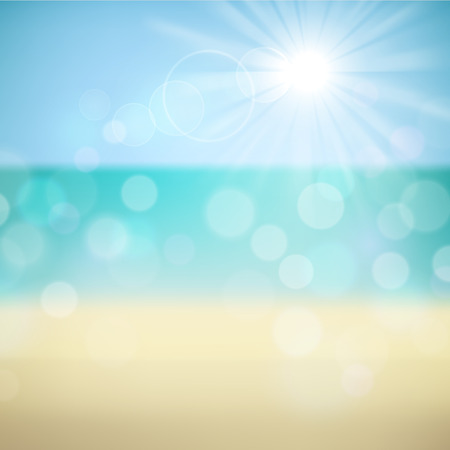 Summer tropical beach bokeh background. のイラスト素材