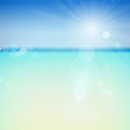 Summer tropical beach bokeh background.のイラスト素材