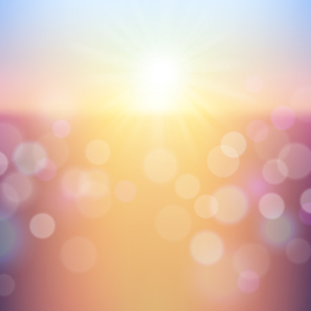 Summer tropical beach bokeh background.のイラスト素材