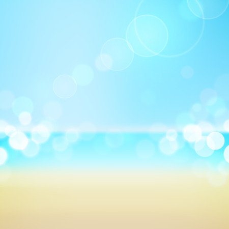 Summer tropical beach bokeh background. のイラスト素材