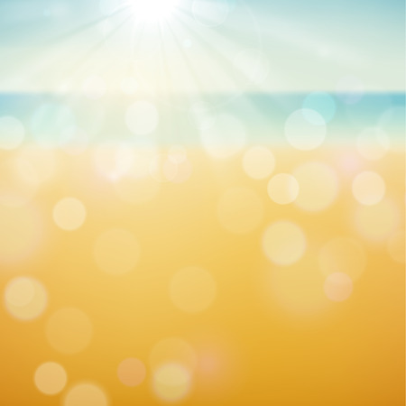 Summer tropical beach bokeh background.のイラスト素材