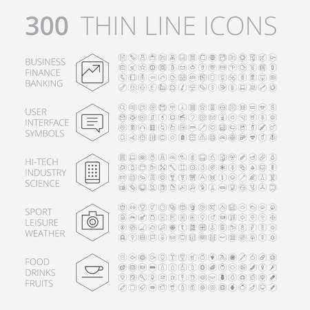 Thin Line Icons For Business, Technology and Leisure. Vector eps10. Thin Line Icons For Business, Technology and Leisure. Vector eps10.