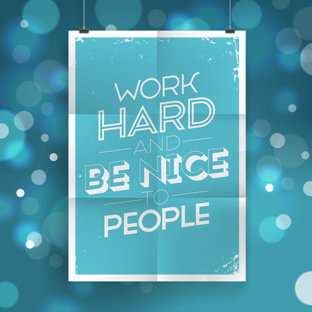 Poster with hand drawn lettering slogan on vintage background. Vector illustration.のイラスト素材