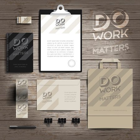 Corporate identity stationery objects print template. Vector illustration.のイラスト素材