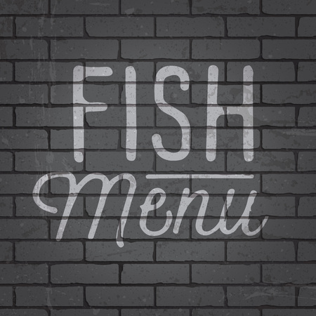 Hand drawn lettering slogan on grunge gray brick wall background. Vector illustration.のイラスト素材