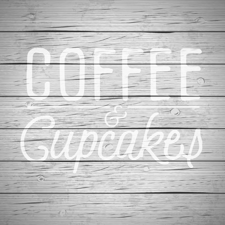 Rustic wood with hand drawn lettering slogan for food and drinks.のイラスト素材