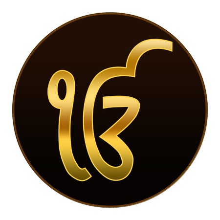 Ek Onkar - Golden symbol in dark backgroundの写真素材