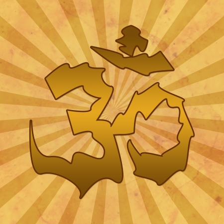 Aum in Brown Grunge Backgroundの写真素材