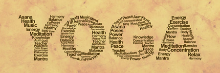 Yoga Wordcloud Grungeの写真素材